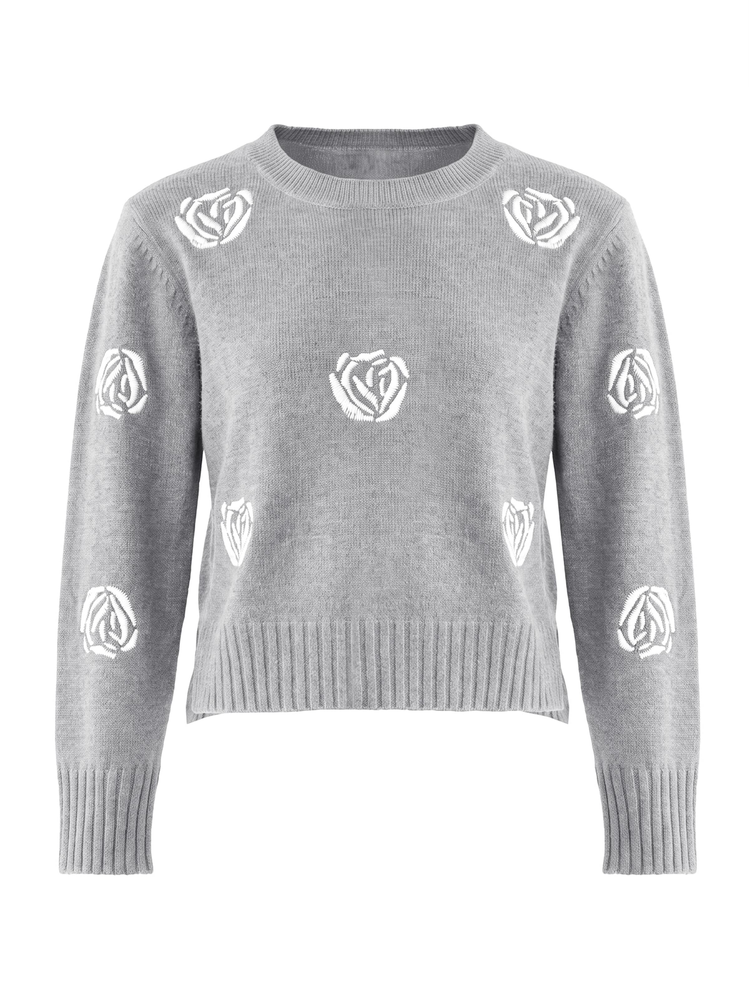 Imily Bela Pulover v velikosti XS  | svetlo siva / bela barva, Prikaz izdelka