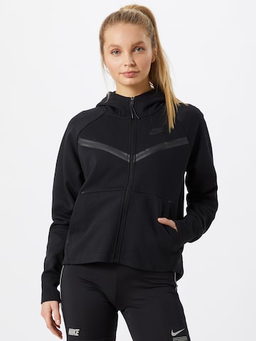 Nike Sportswear Кофта на молнии в Черный: спереди