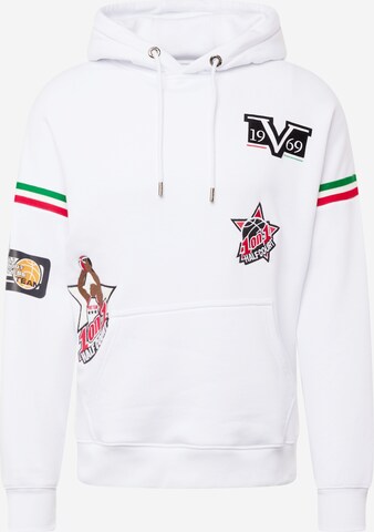 19V69 ITALIA Sweatshirt 'NBA' i vit: framsida