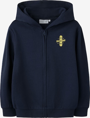 NAME IT - Sudadera con cremallera en azul: frente