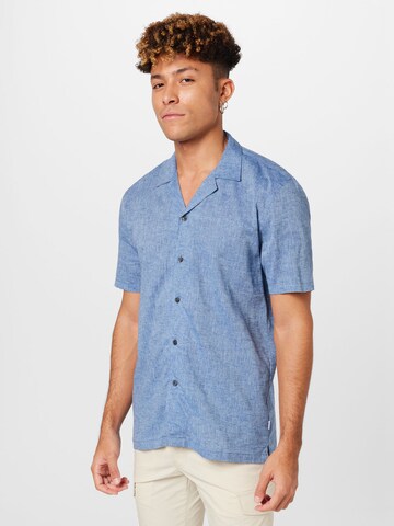 Lindbergh Regular fit Button Up Shirt 'Delave' in Blue: front