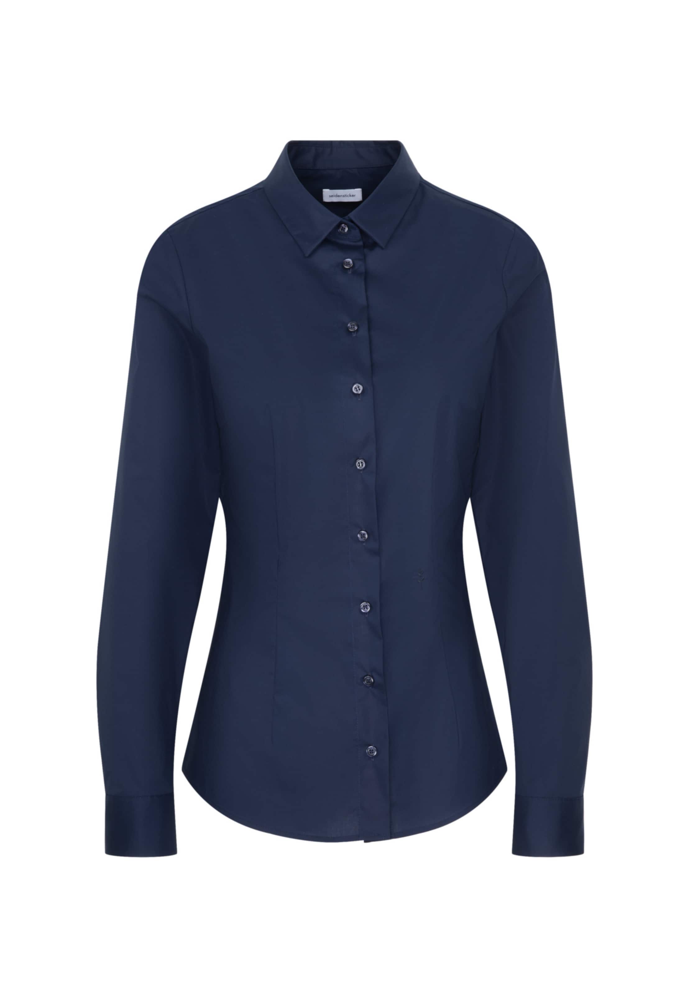 Chemisier 'Schwarze Rose' SEIDENSTICKER en bleu : devant