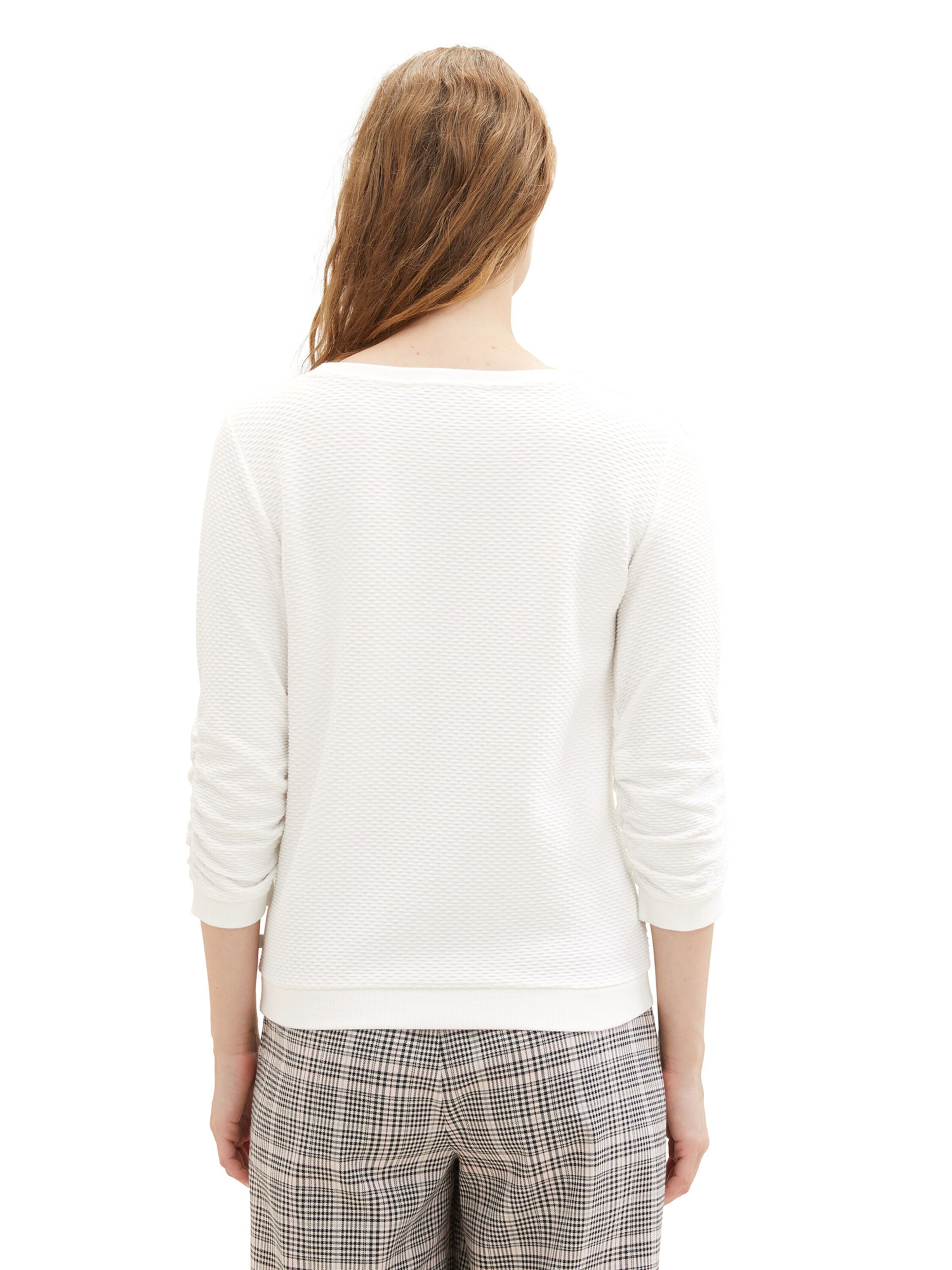 TOM TAILOR DENIM Mikina – bílá