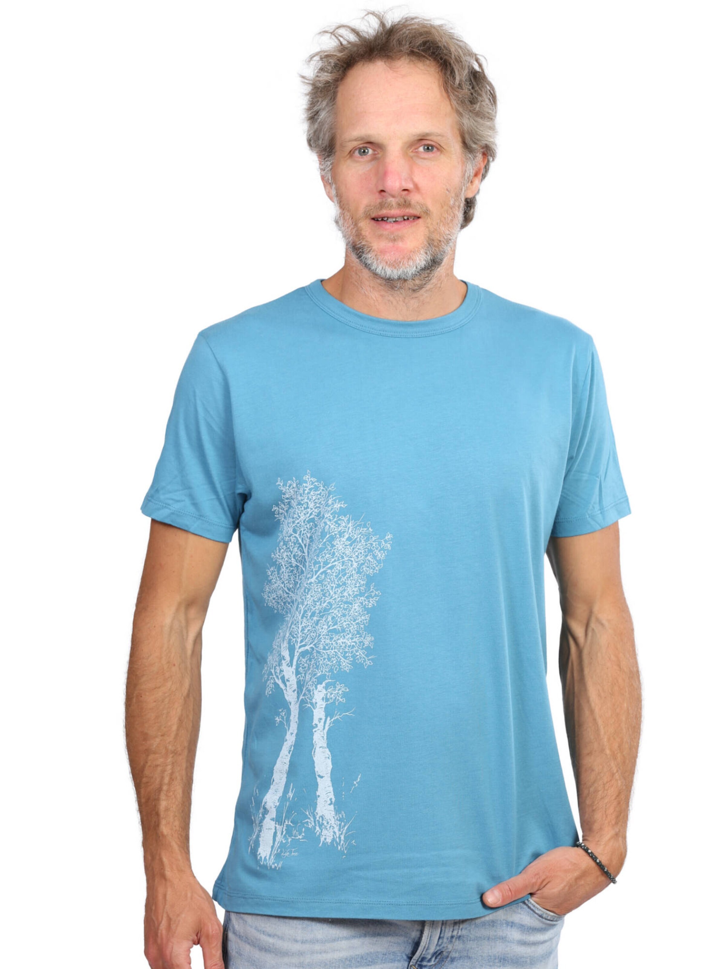 Life-Tree Shirt 'Fairwear Bambus Birke'‌‌‌‌ in Blau: Vorderseite