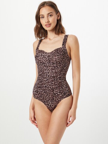 Hunkemöller Balconette Swimsuit in Brown: front