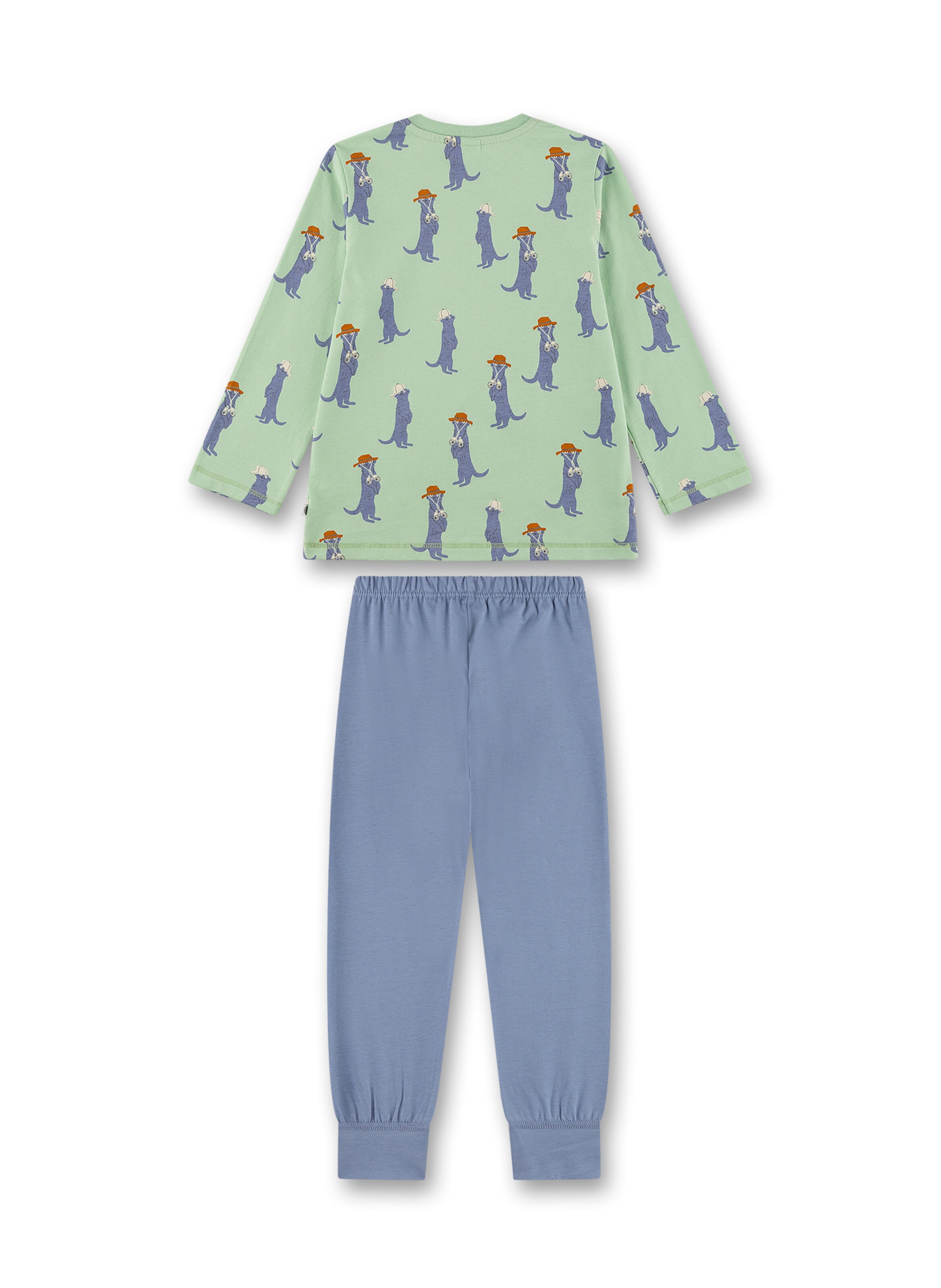 Sanetta Schlafanzug 'Erdmännchen' in Grün