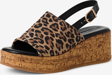 Sandales Tamaris en marron : devant