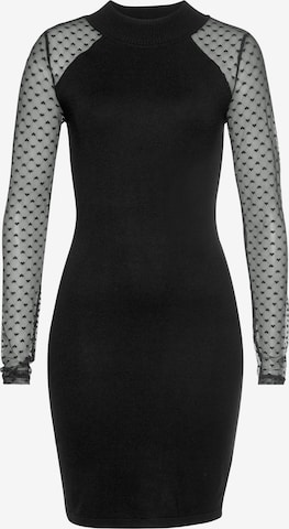 MELROSE Knitted dress 'Herzmesh' in Black: front