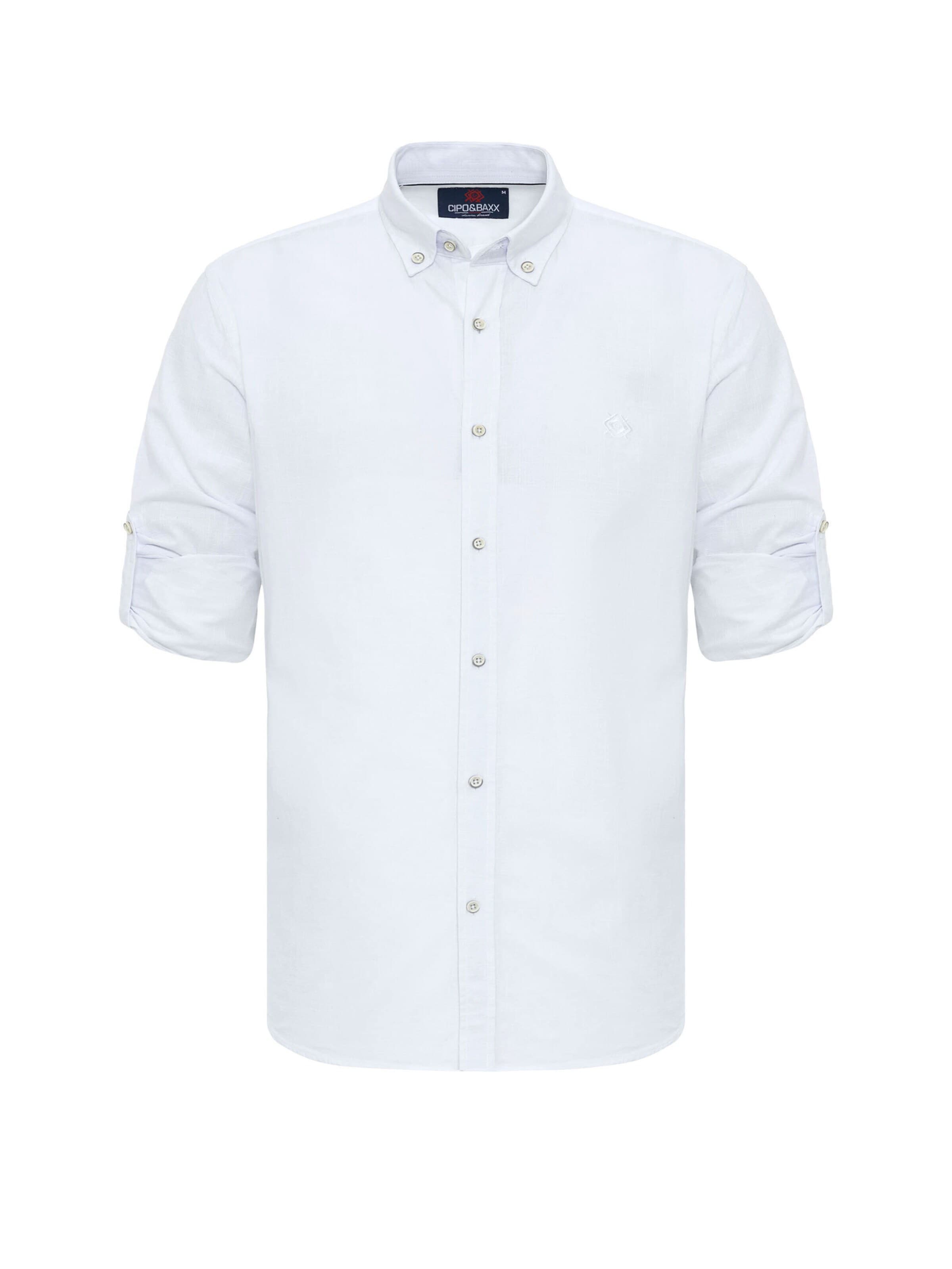 Coupe slim Chemise 'CH199' CIPO & BAXX en blanc