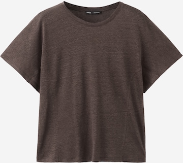 MANGO Тениска 'LINU' в кафяво: отпред