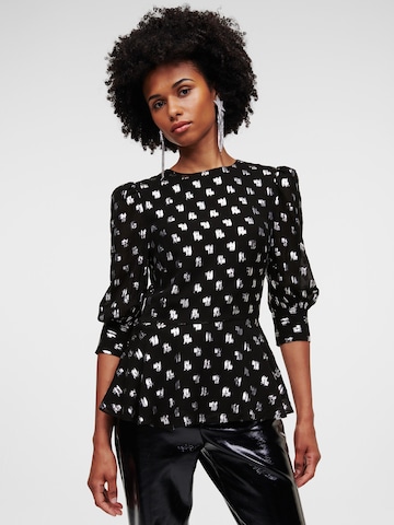 Karl Lagerfeld Blouse in Zwart: voorkant