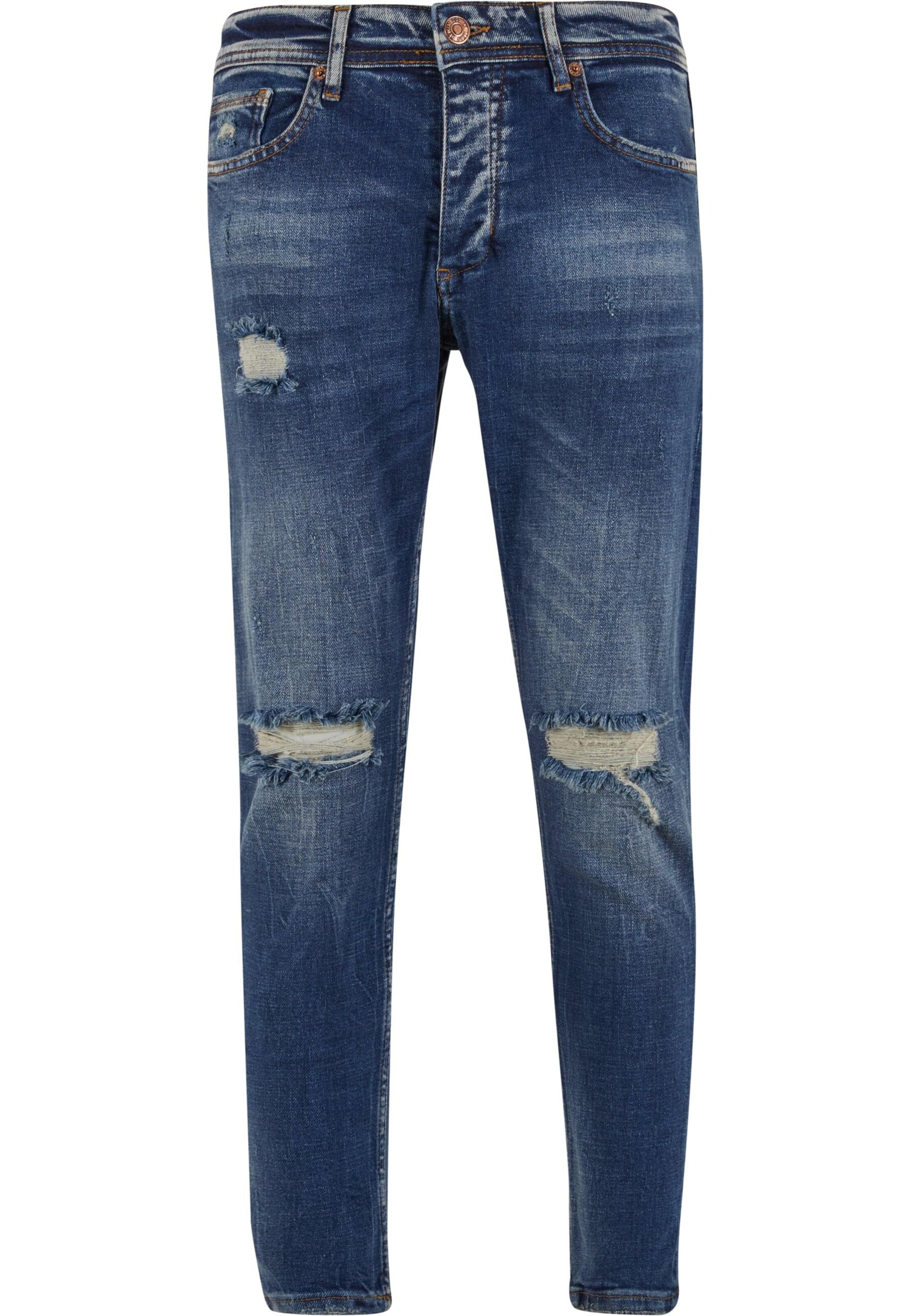 2Y Premium Tapered Jeans in Blau: Vorderseite