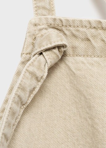 MANGO Wide Leg Latzjeans in Grau