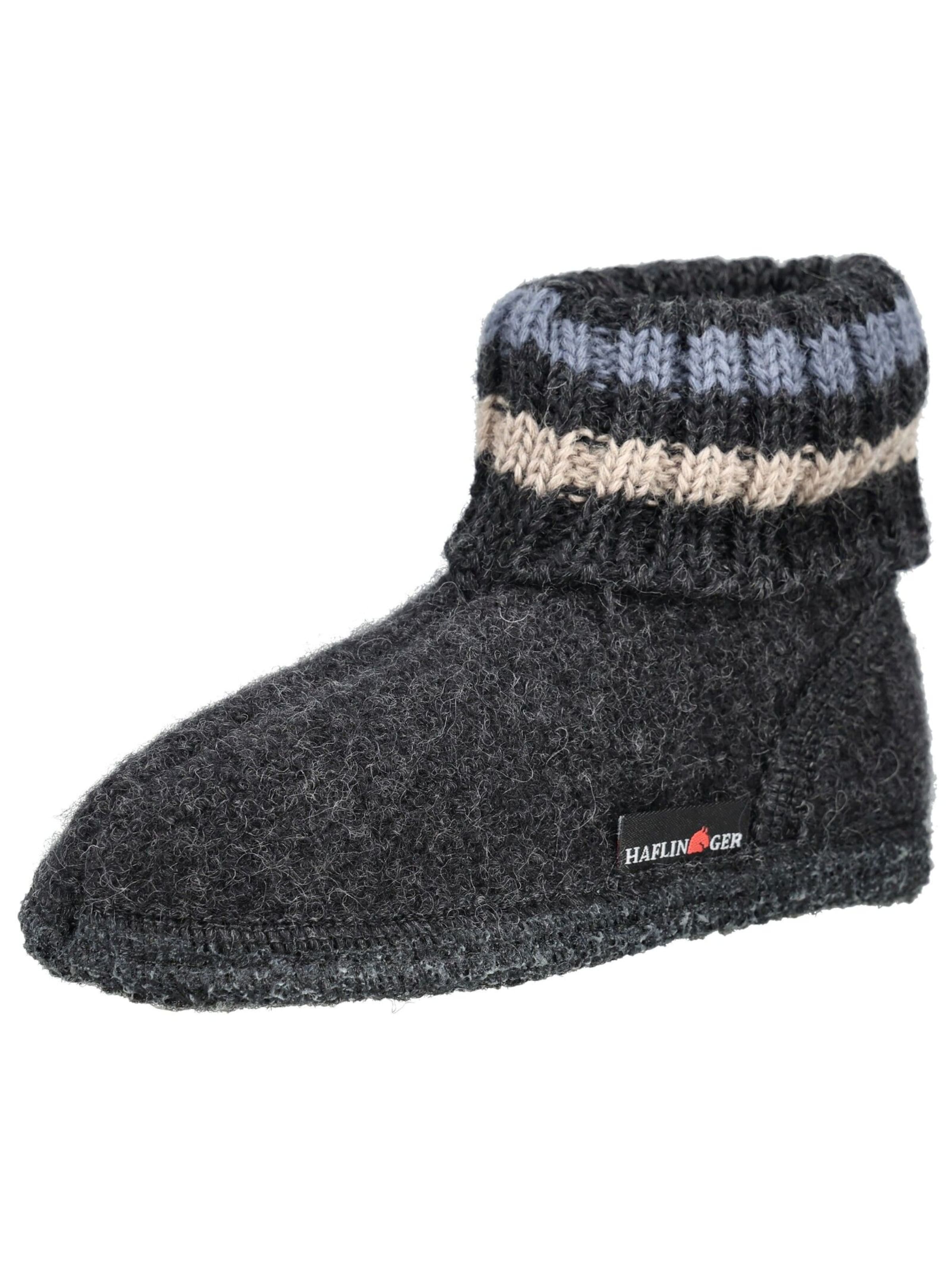 Pantoufle HAFLINGER en gris : devant