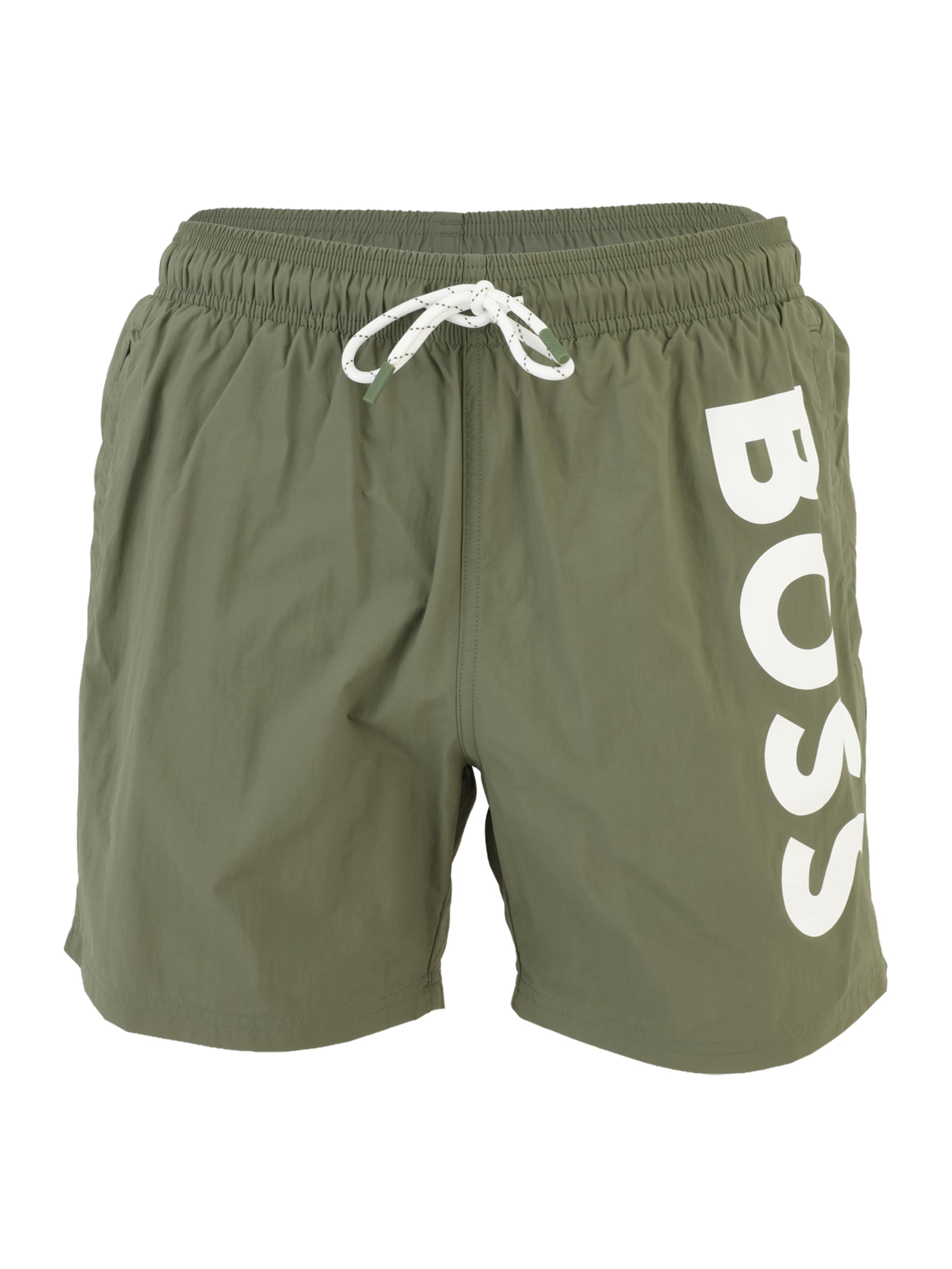 BOSS Plavecké šortky 'Octopus' - olivová / biela, Produkt