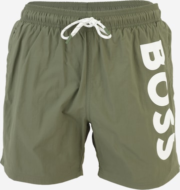 BOSS Plavecké šortky 'Octopus' - Zelená: predná strana