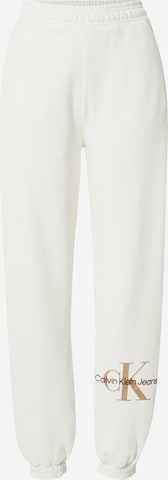 Calvin Klein Jeans Дънки Tapered Leg Панталон в бежово: отпред