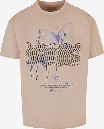 MJ Gonzales T-Shirt 'Metamorphose V.5' in Beige: predná strana