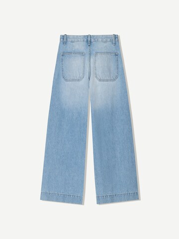 Wide Leg Jean Bershka en bleu