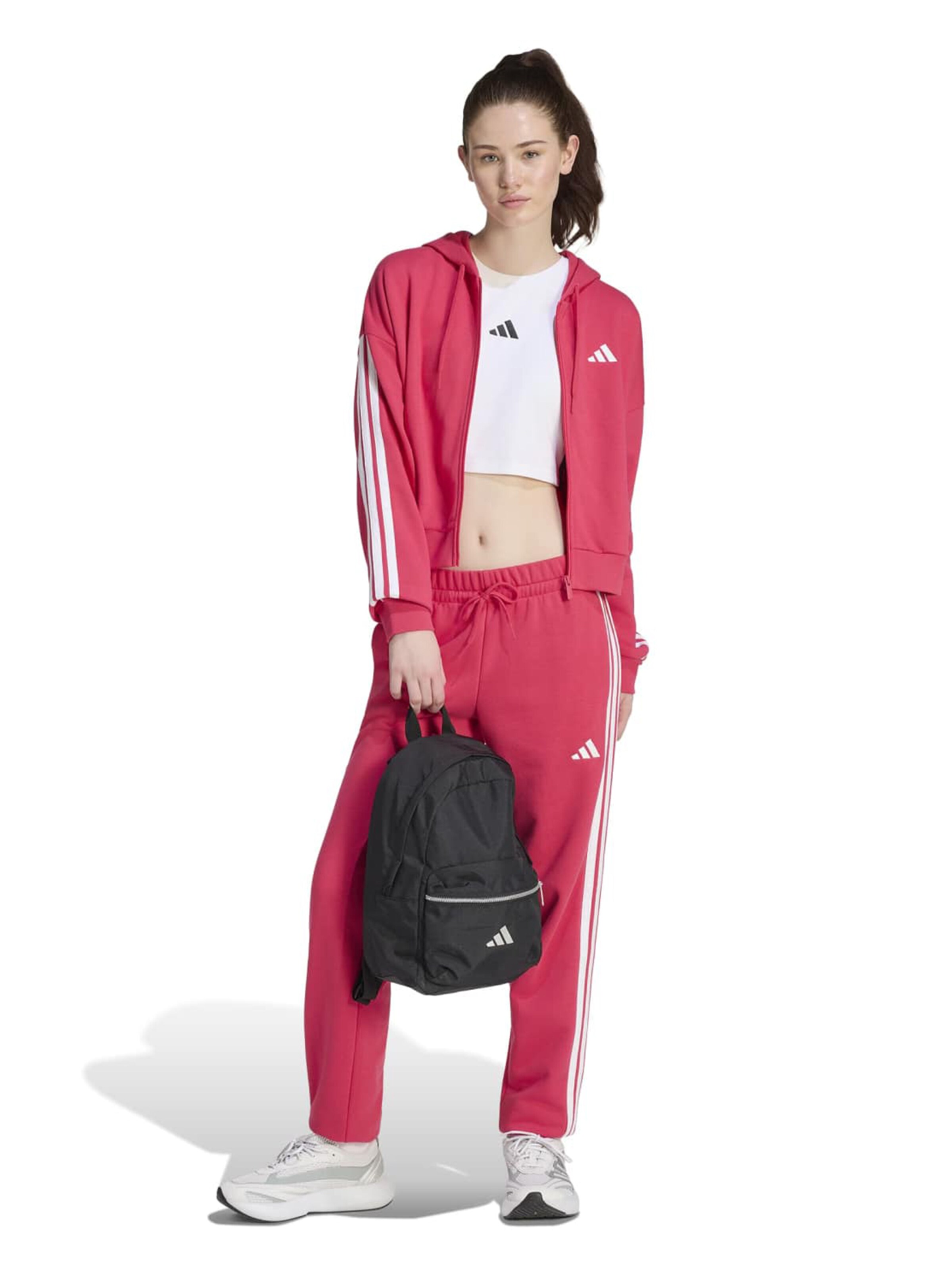 ADIDAS SPORTSWEAR Αθλητική ζακέτα φούτερ 'Essentials' σε ροζ