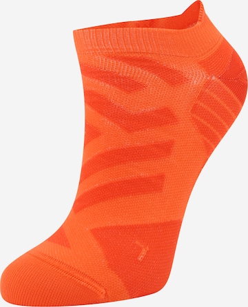 On Sports socks in Orange: front