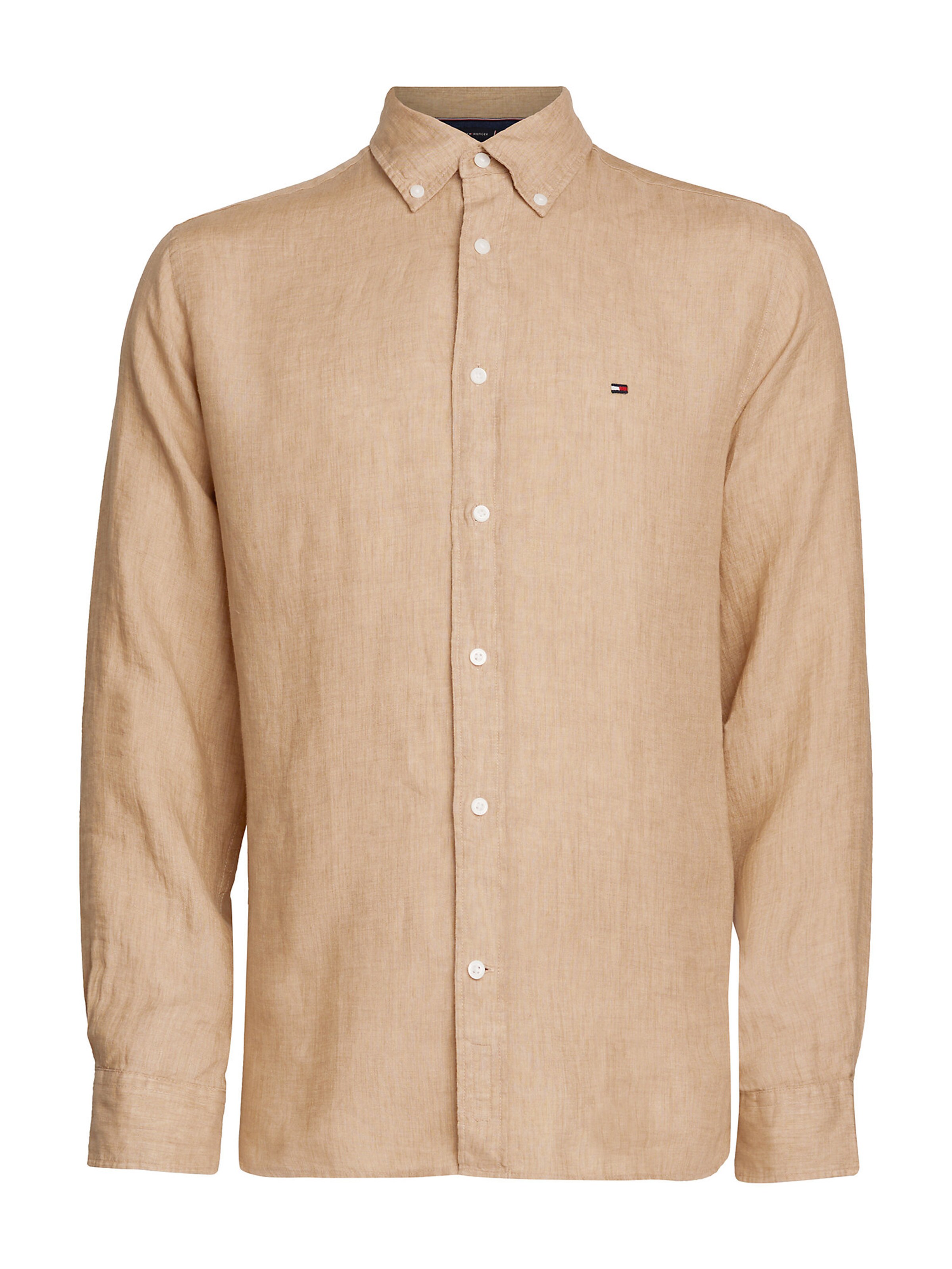 TOMMY HILFIGER Regular Fit Hemd in Beige: Vorderseite