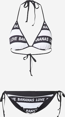 DELICATELOVE Triangle Bikini 'Jil Bananas' in Black: front