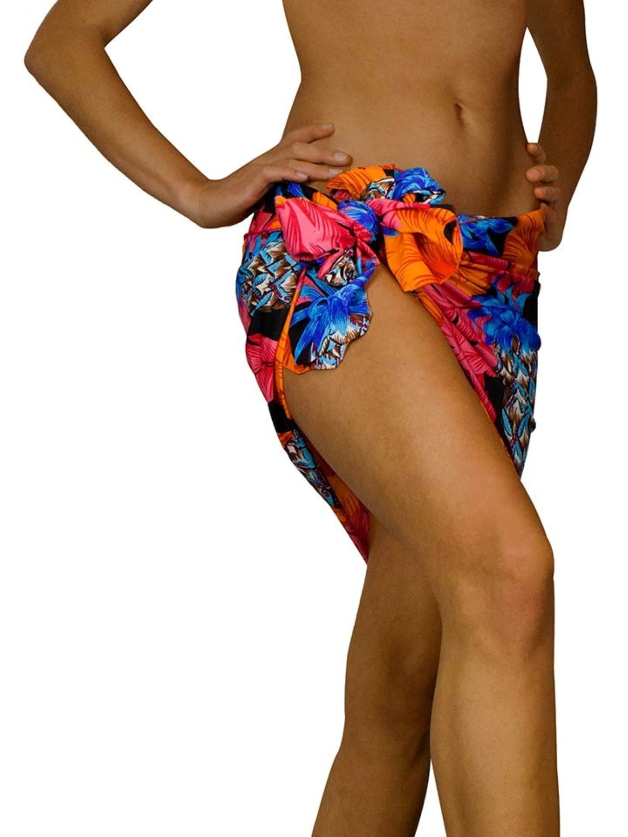 King Kameha Wrap 'Pineapple Hibiscus' in Red