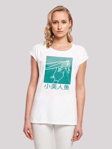 T-shirt 'Disney Boys Ariel The Little Mermaid Hair Stroke' F4NT4STIC en blanc : devant