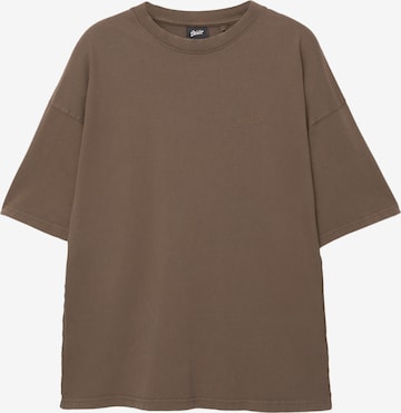 Pull&Bear T-Shirt 'STWD' in Braun: Vorderseite