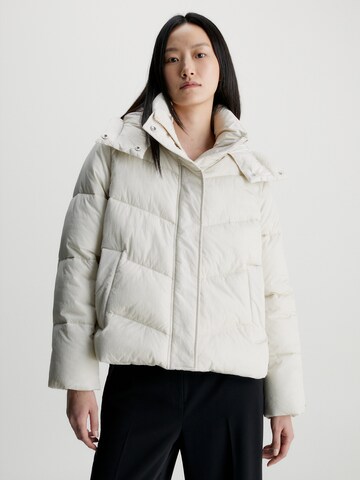 Calvin Klein Winterjas in Wit: voorkant
