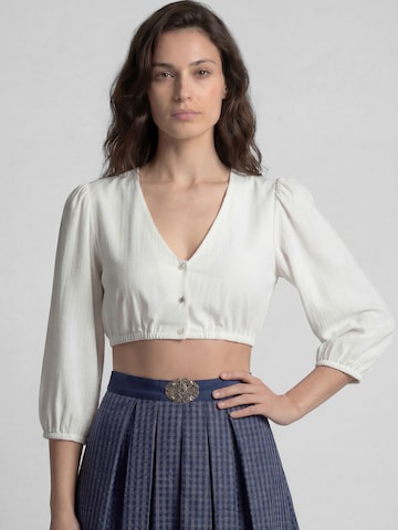 SPIETH & WENSKY Klederdracht blouse 'Kadett' in Wit: voorkant