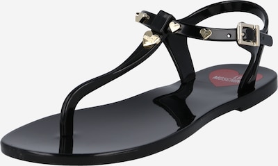 Love Moschino T-Bar Sandals in Gold / Black, Item view