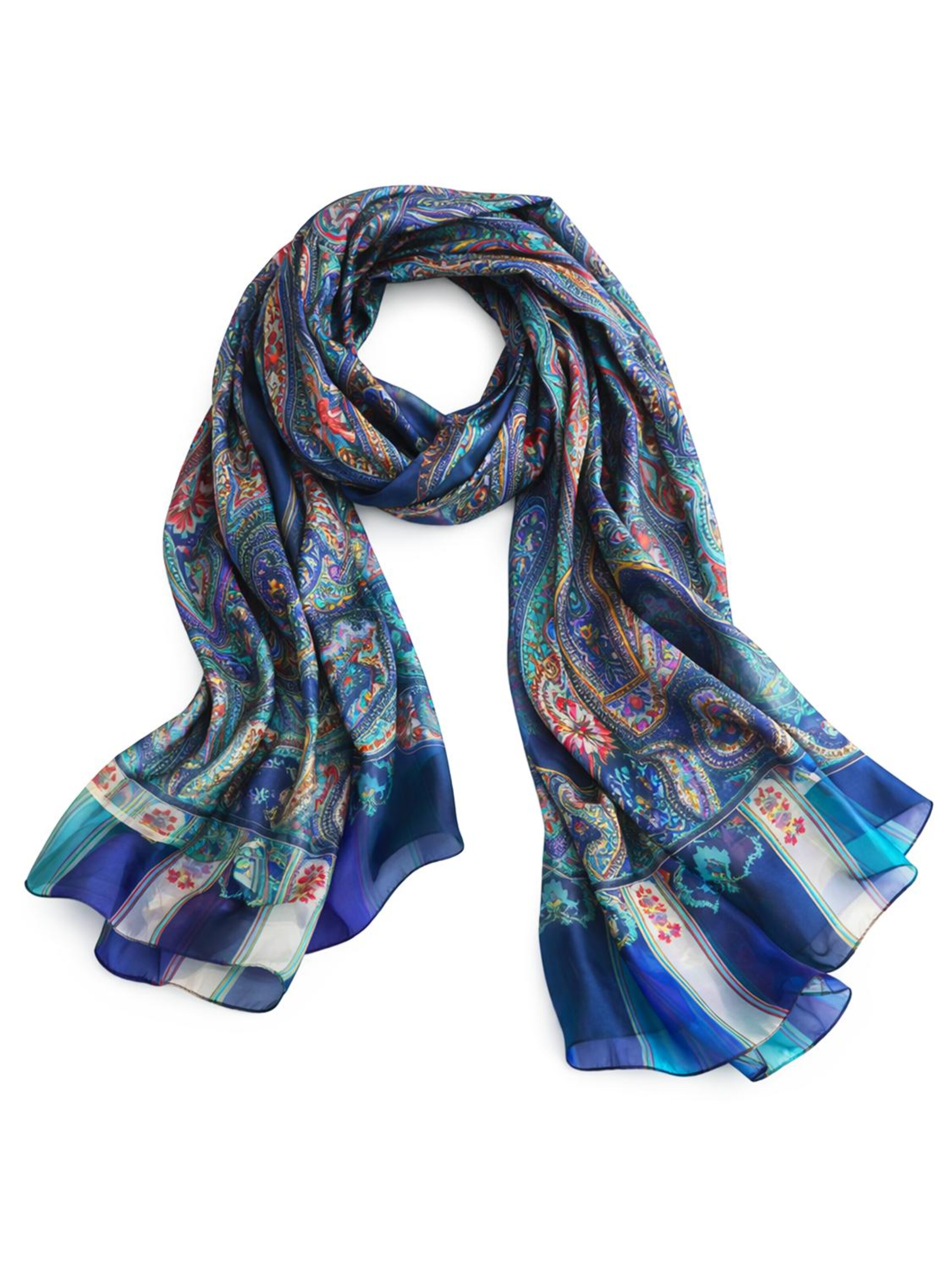 Alster Herz - Chal 'Jaipur Midnight Garden' en azul: frente