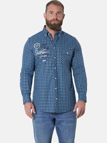 Jan Vanderstorm Comfort Fit Hemd ' Pertavin ' in Blau