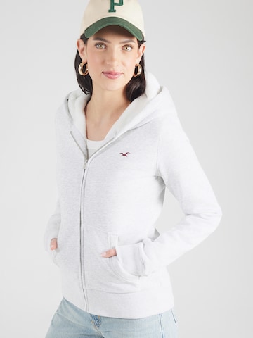 HOLLISTER Tepláková bunda - Sivá: predná strana