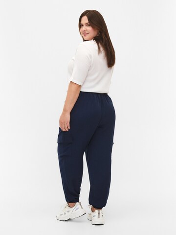 Zizzi Loosefit Cargobroek 'JOY' in Blauw