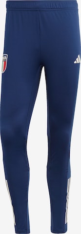 ADIDAS PERFORMANCE Regular Workout Pants 'FIGC Italien' in Blue: front