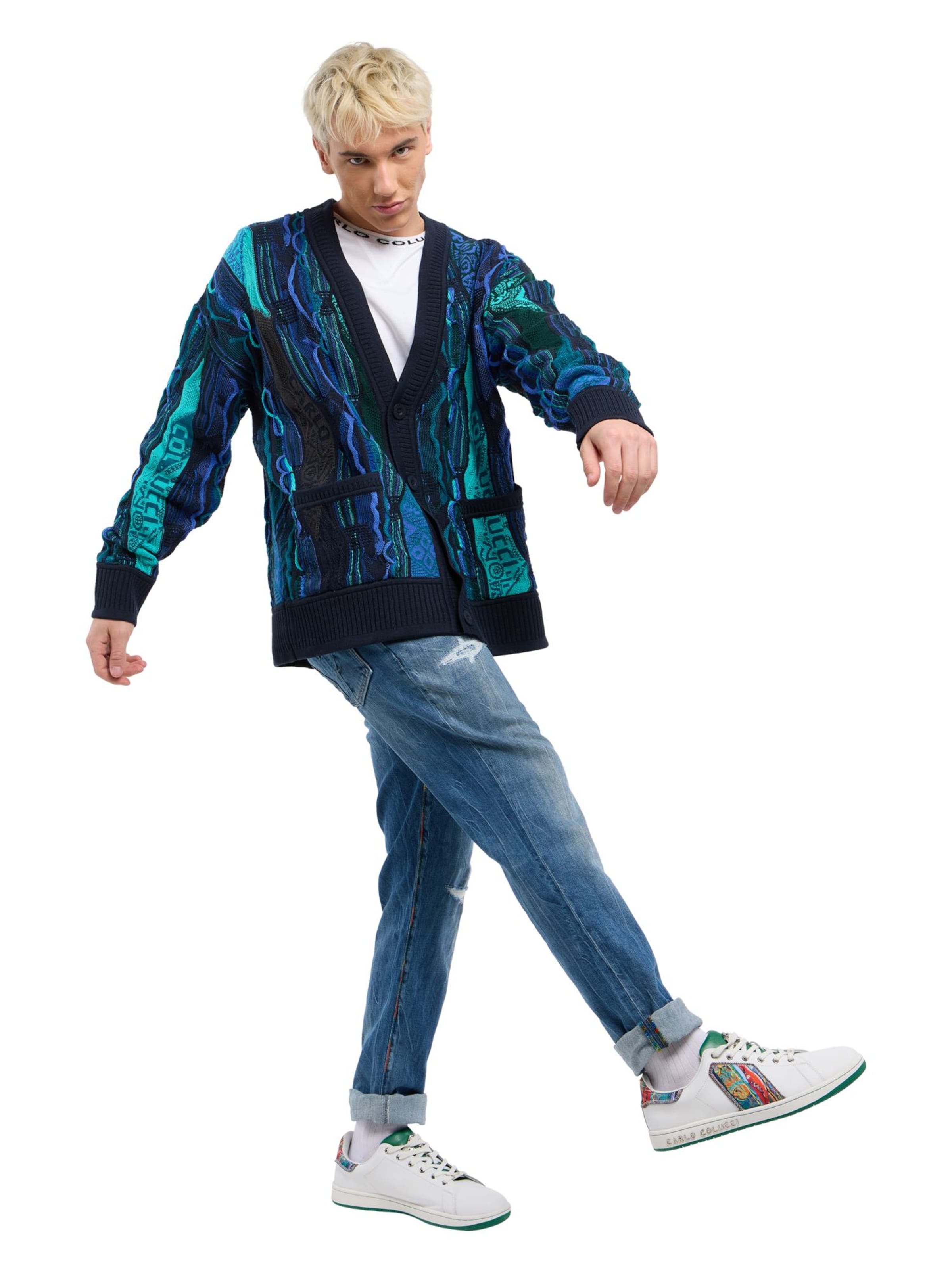 Vestes en maille 'Erlacher' Carlo Colucci en bleu