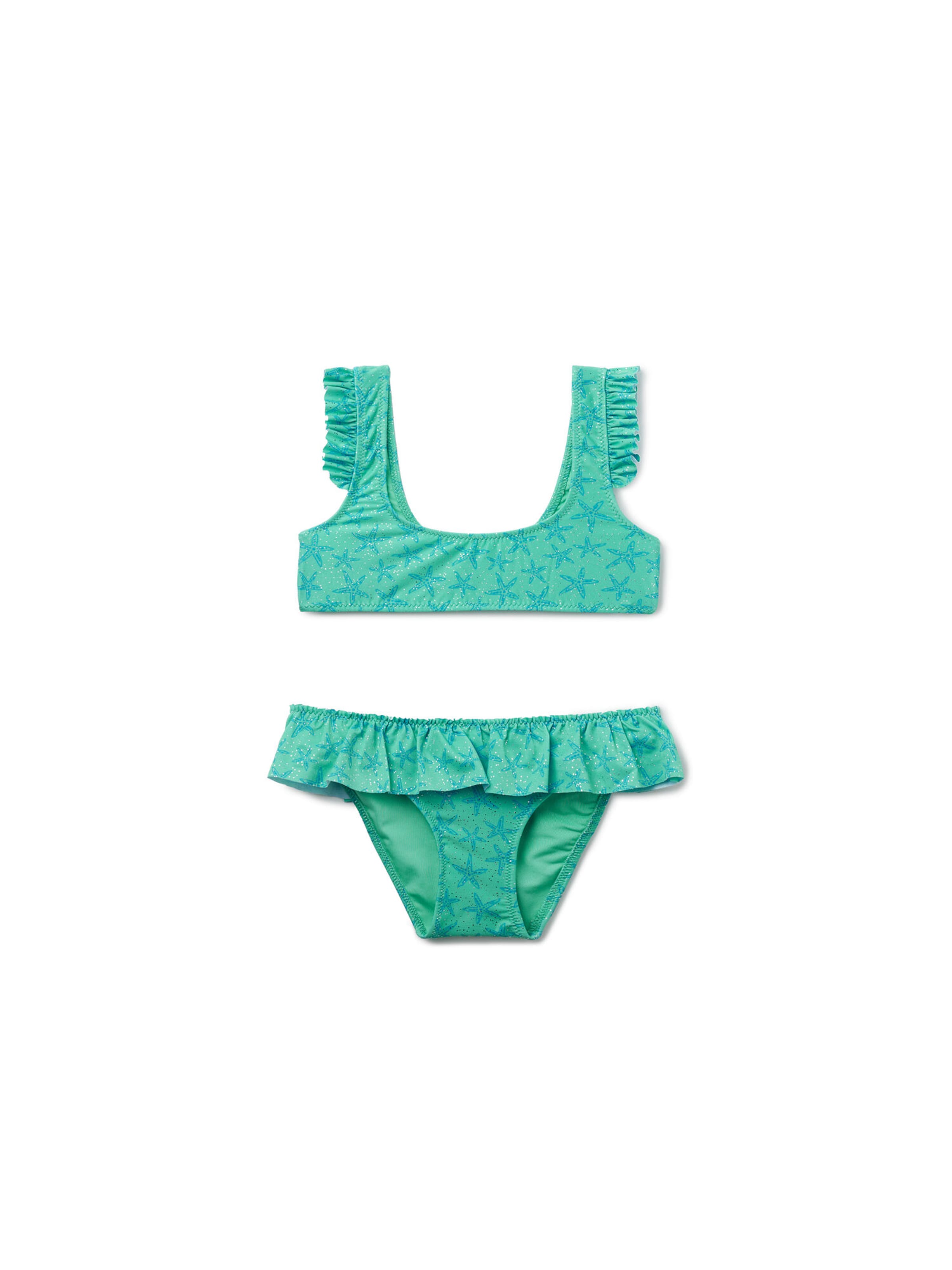 CALZEDONIA Bustier Bikini 'Glittery Starfish' in Grün: Vorderseite