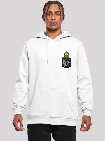 Sweat-shirt 'Rick and Morty Pickle Rick' F4NT4STIC en blanc : devant