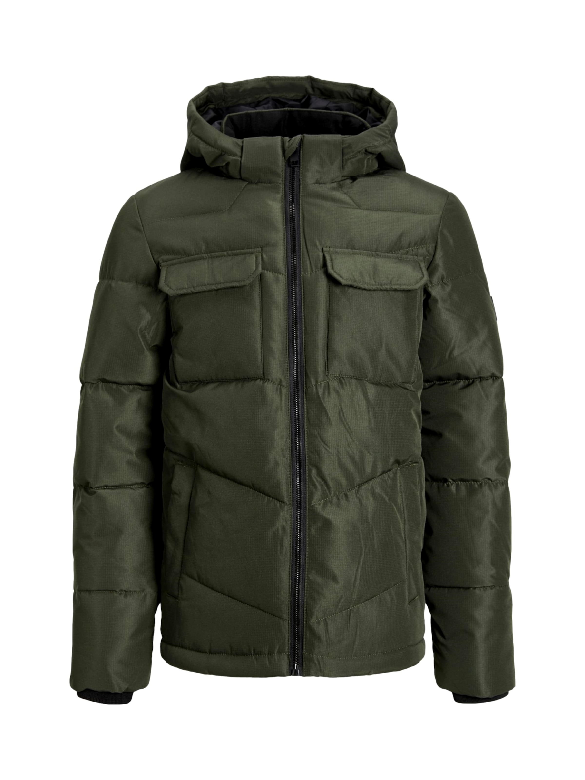 Jack & Jones Junior Zimní bunda 'Mason' – zelená: přední strana