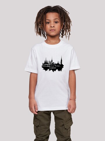 T-Shirt 'Cities Collection - Hamburg skyline' F4NT4STIC en blanc : devant
