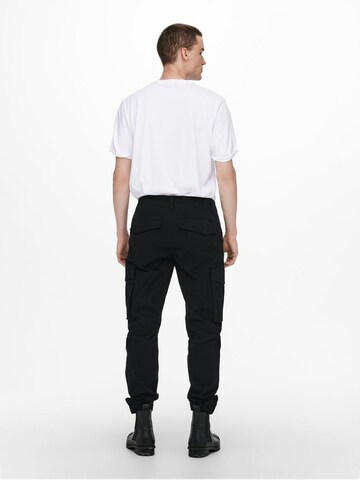 Only & Sons Tapered Cargo Pants 'Kim' in Black