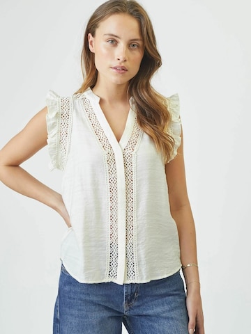 co'couture Blouse 'Caryn' in Wit: voorkant