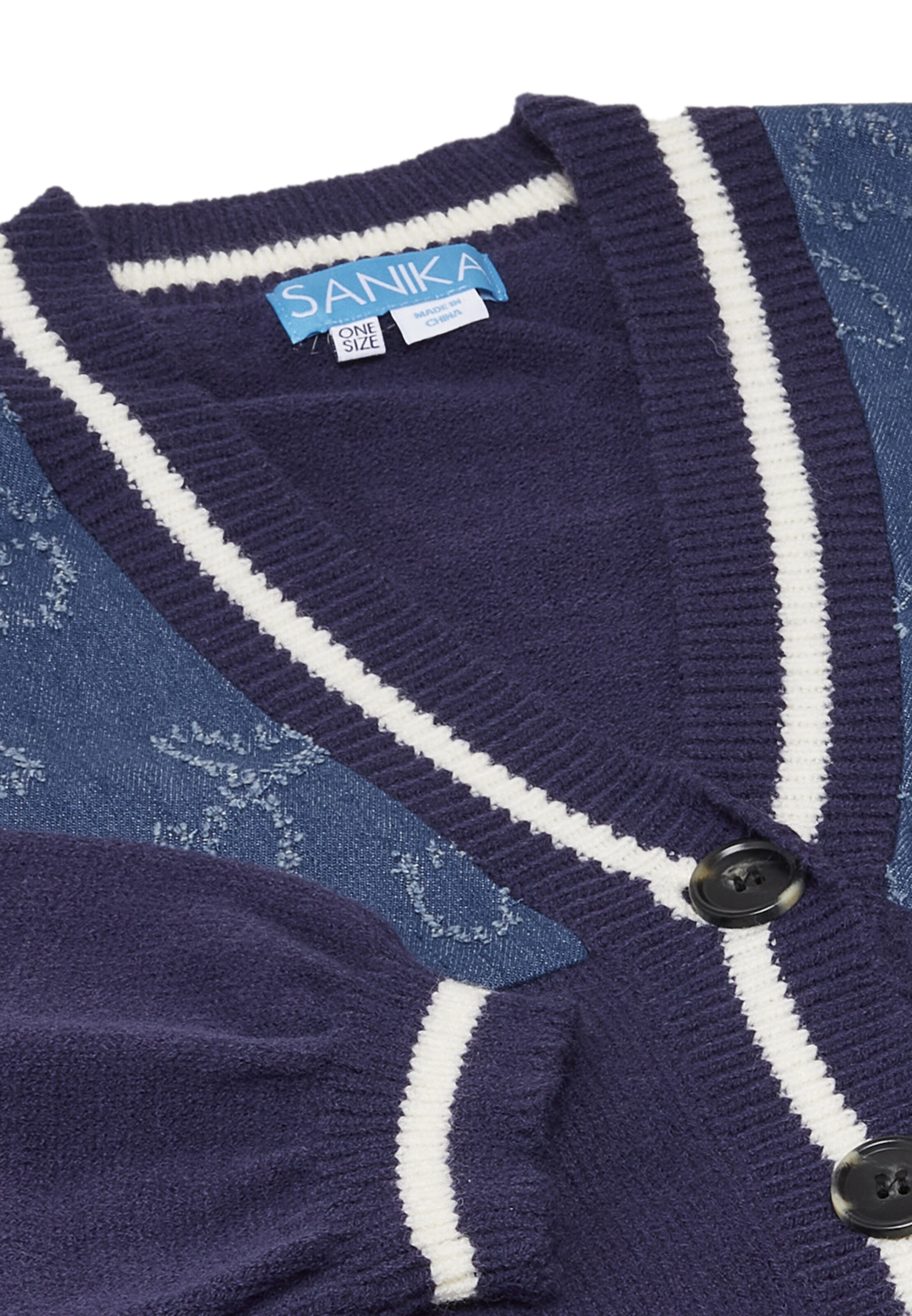 SANIKA - Casaco de malha em azul