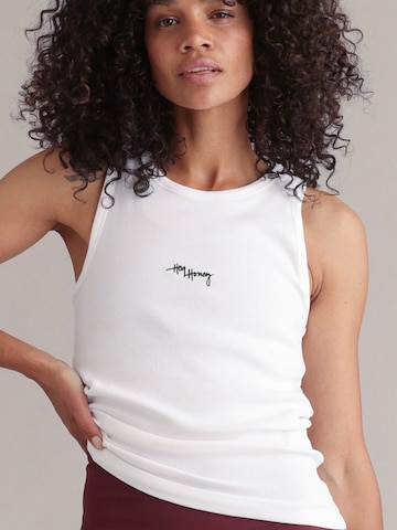 Hey Honey Top 'Rib Tank' in White: front