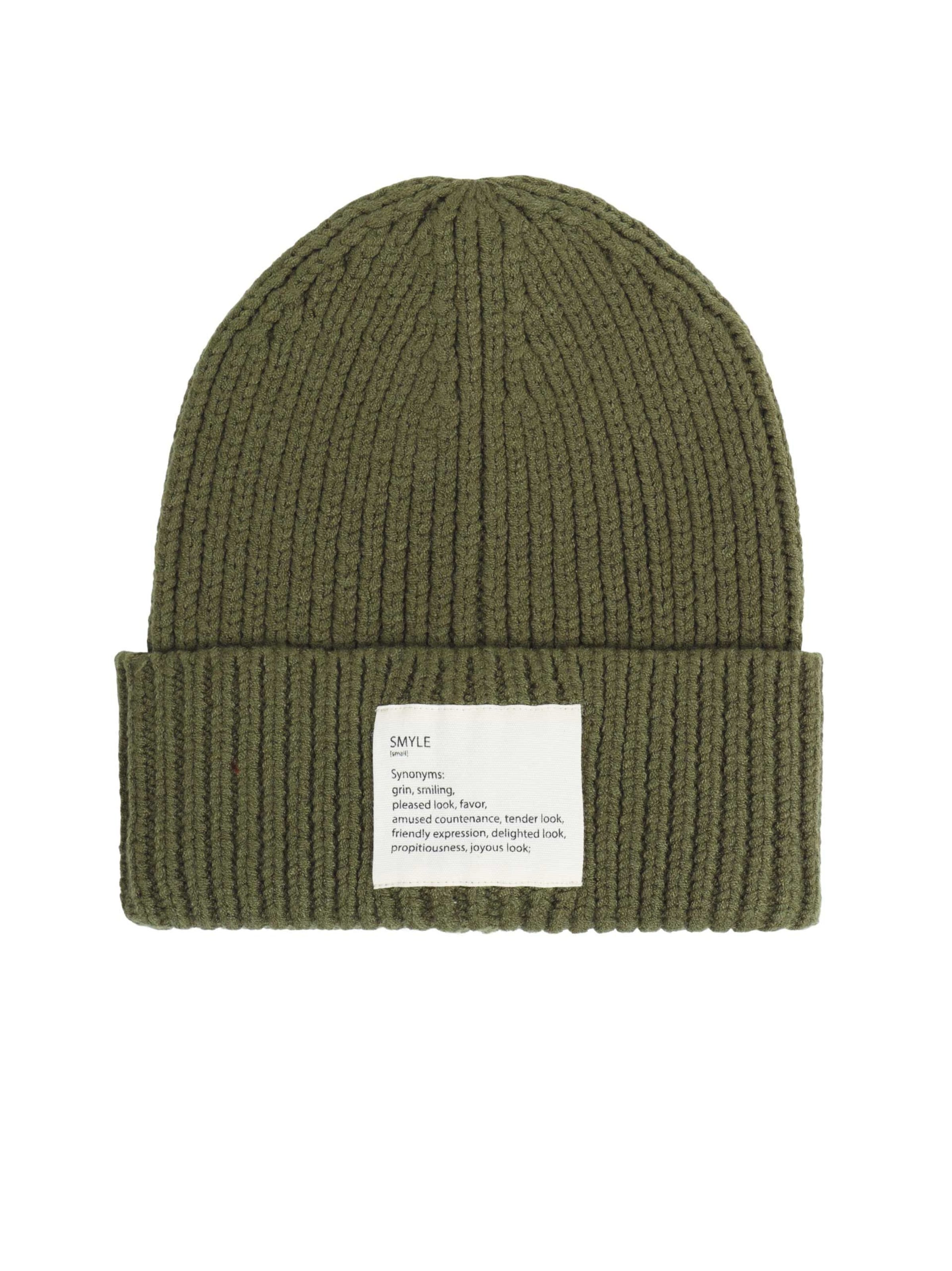 SAMAYA Beanie 'Smyle' in Grün: Vorderseite