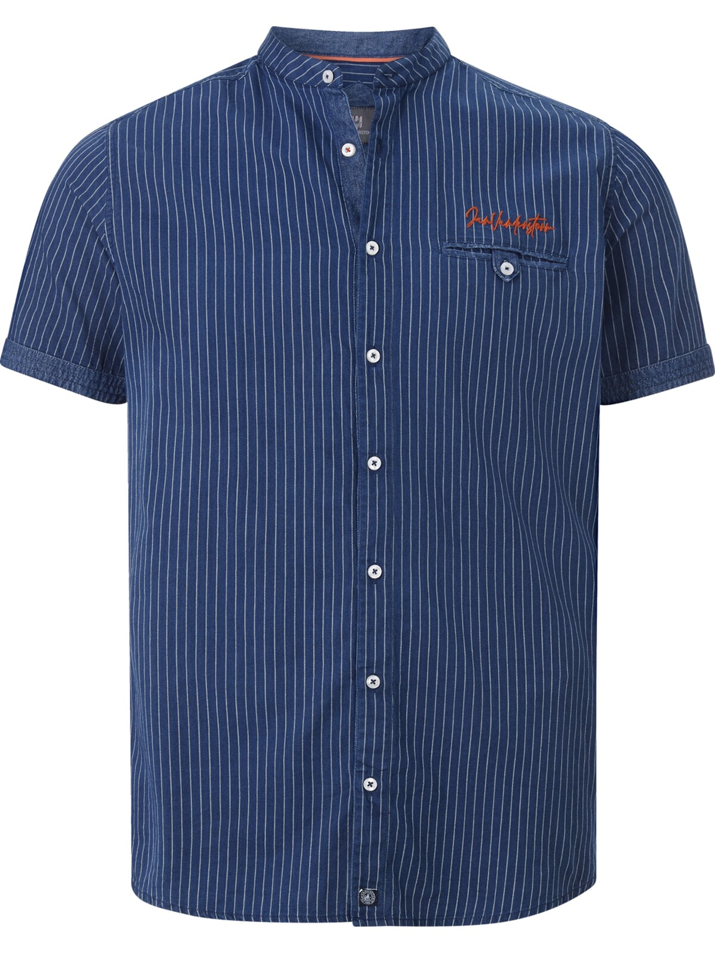 Jan Vanderstorm Comfort Fit Kurzarmhemd in Blau: Vorderseite