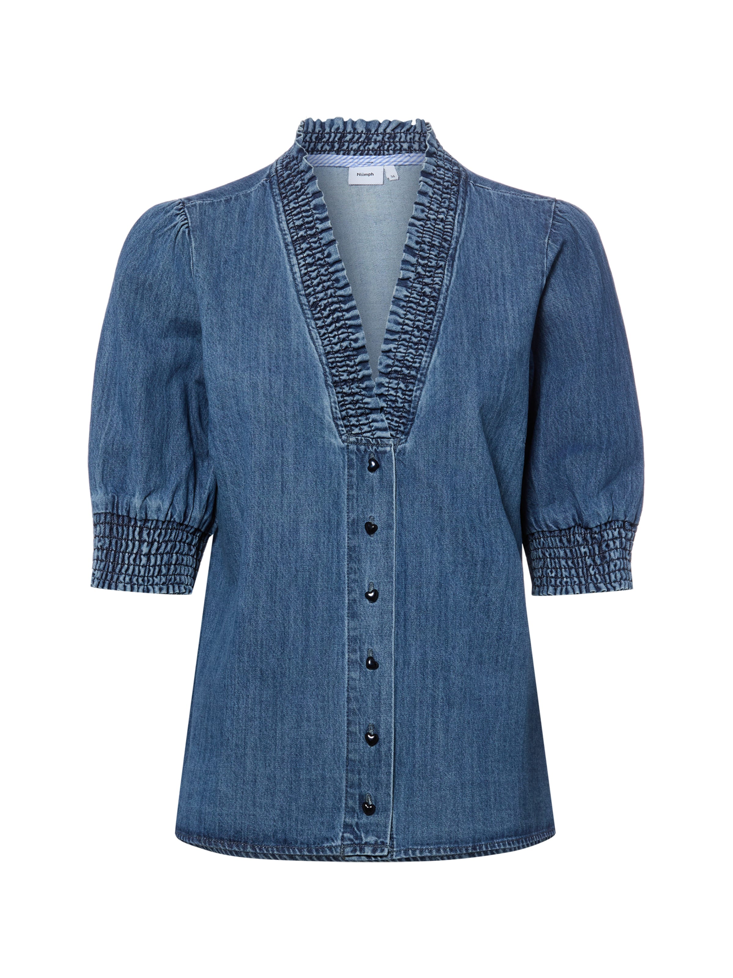 NÜMPH Blouse 'Zandie' in Blauw: voorkant